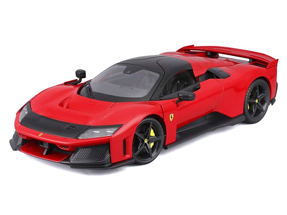 Ferrari F80 Red with Black Top "Race + Play" Series 1/18 Diecast Model Car by Bburago view 2