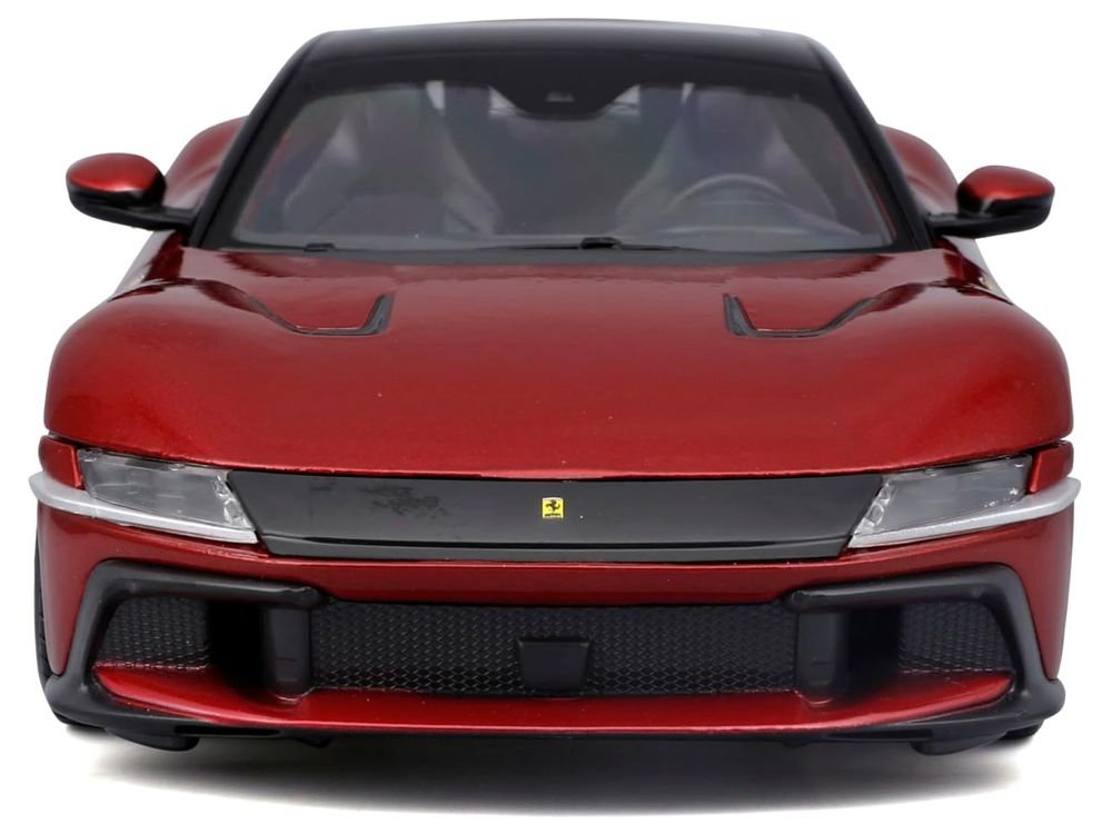 Ferrari 12Cilindri Red Metallic with Black Top "Race + Play" Series 1/24 Diecast Model Car by Bburago view 4