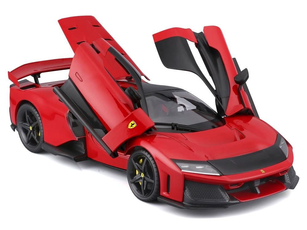 Ferrari F80 Red with Black Top "Race + Play" Series 1/24 Diecast Model Car by Bburago view 2