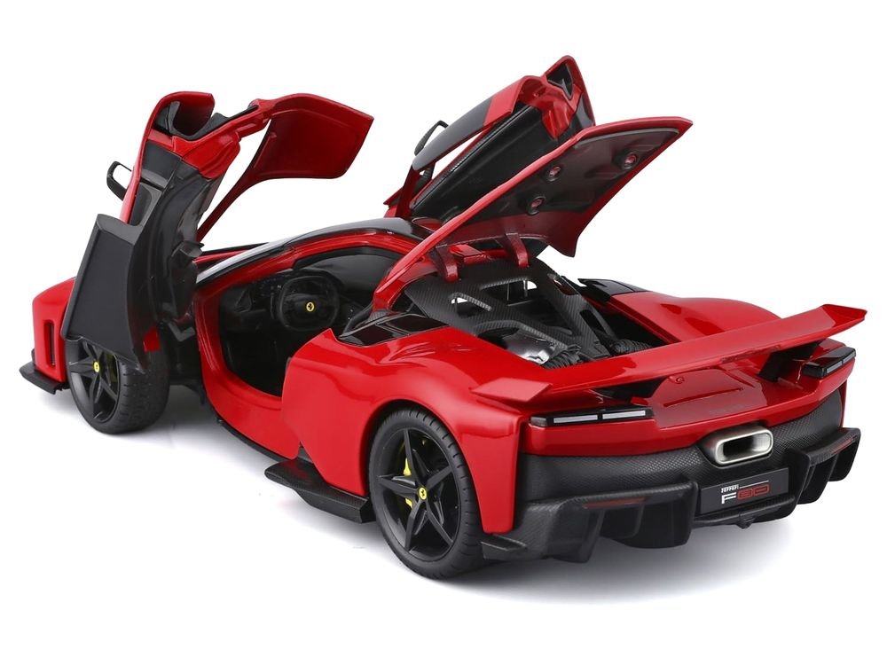 Ferrari F80 Red with Black Top "Race + Play" Series 1/24 Diecast Model Car by Bburago view 3