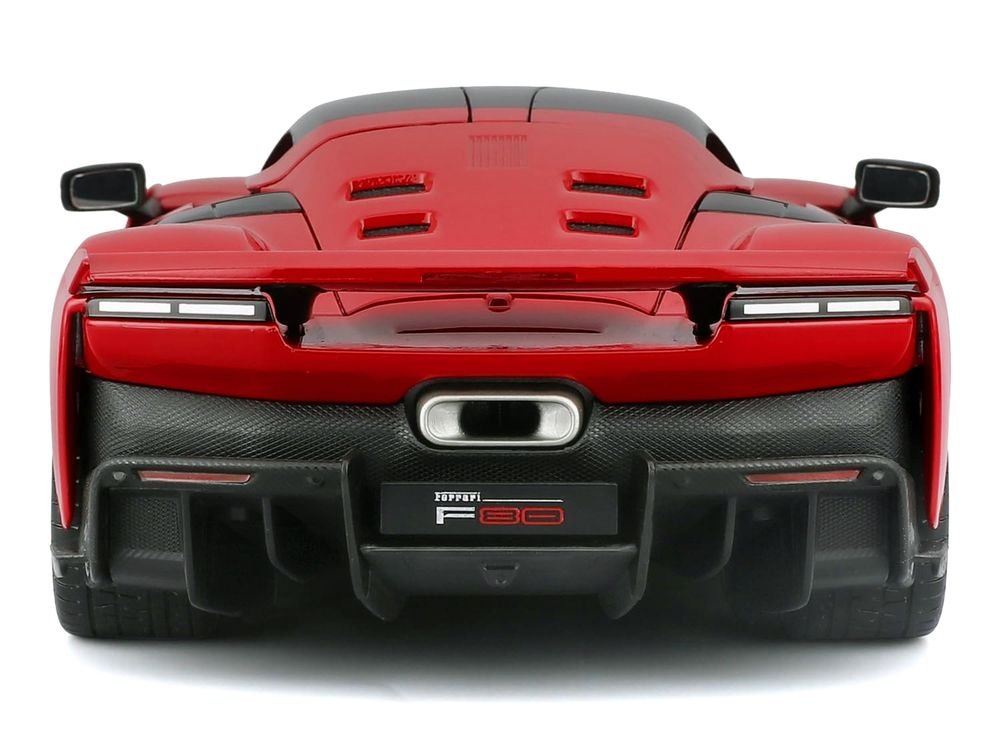 Ferrari F80 Red with Black Top "Race + Play" Series 1/24 Diecast Model Car by Bburago view 5