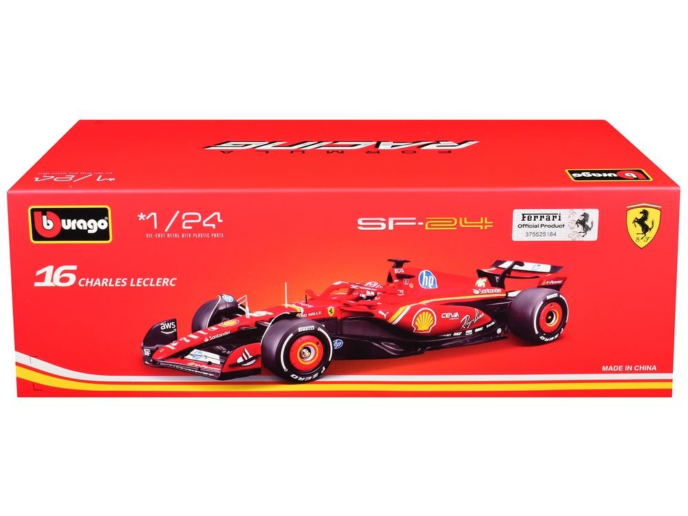 Ferrari SF-24 #16 Charles Leclerc Formula One F1 World Championship (2024) "Formula Racing" Series 1/24 Diecast Model Car by Bburago view 3