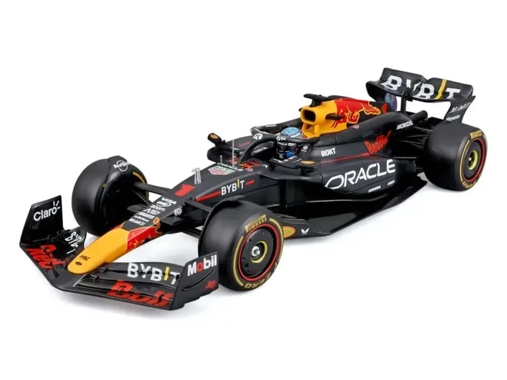 Red Bull Racing RB20 #1 Max Verstappen "Oracle" Winner Formula One F1 Championship "Drivers' Champion" (2024) with Display Case 1/24 Diecast Model Car by Bburago view 2