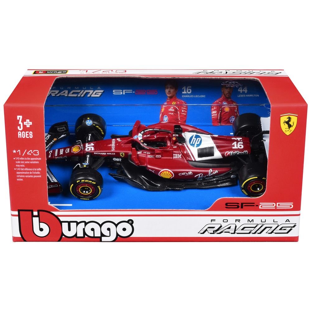 Ferrari SF-25 #16 Charles Leclerc Formula One F1 "World Championship" (2025) 1/43 Diecast Model Car by Bburago view 3