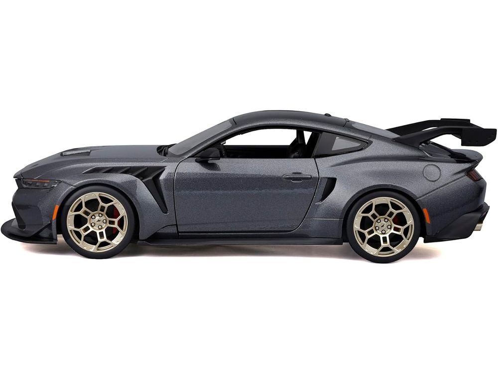 2025 Ford Mustang GTD Dark Gray Metallic with Black Top "Special Edition" Series 1/18 Diecast Model Car by Maisto view 3
