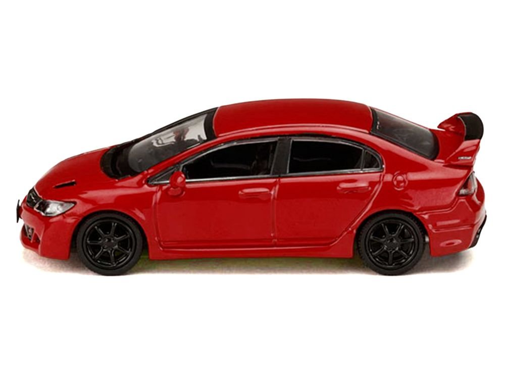 Honda Civic Mugen RR (FD2) RHD (Right Hand Drive) Milano Red "JDM64" Series 1/64 Diecast Model Car by Hobby Japan view 2