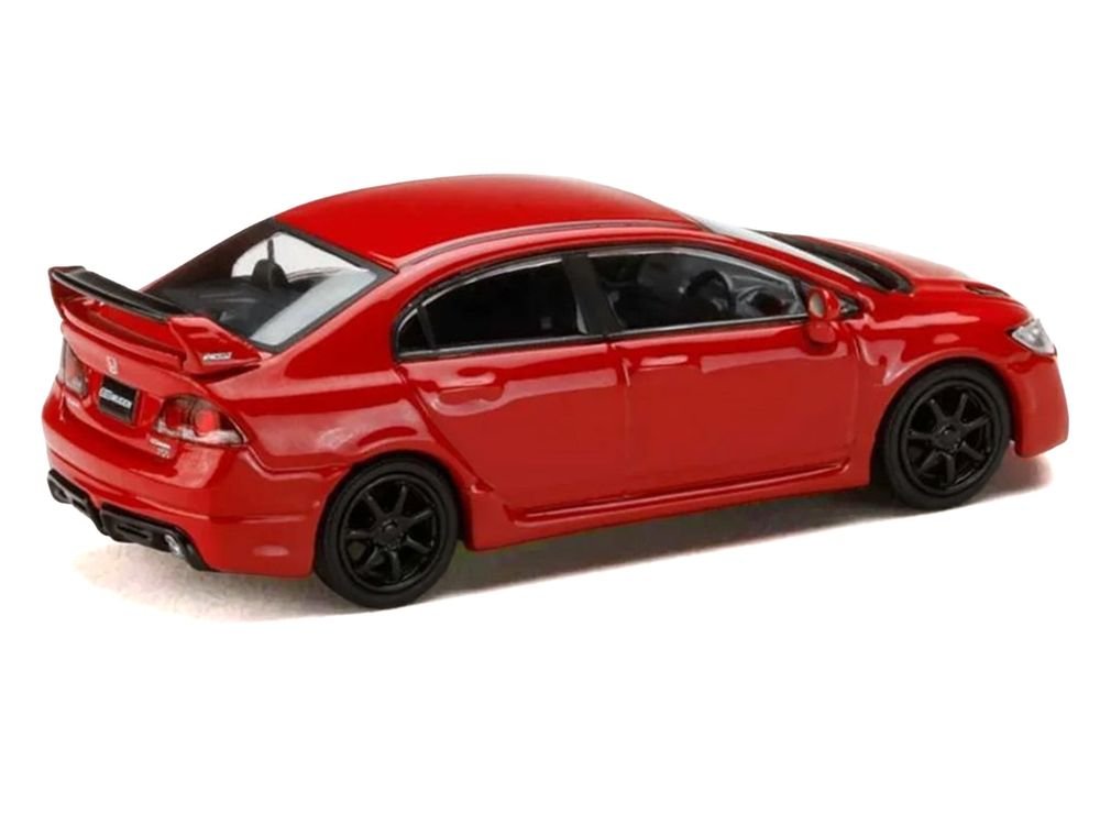 Honda Civic Mugen RR (FD2) RHD (Right Hand Drive) Milano Red "JDM64" Series 1/64 Diecast Model Car by Hobby Japan view 3