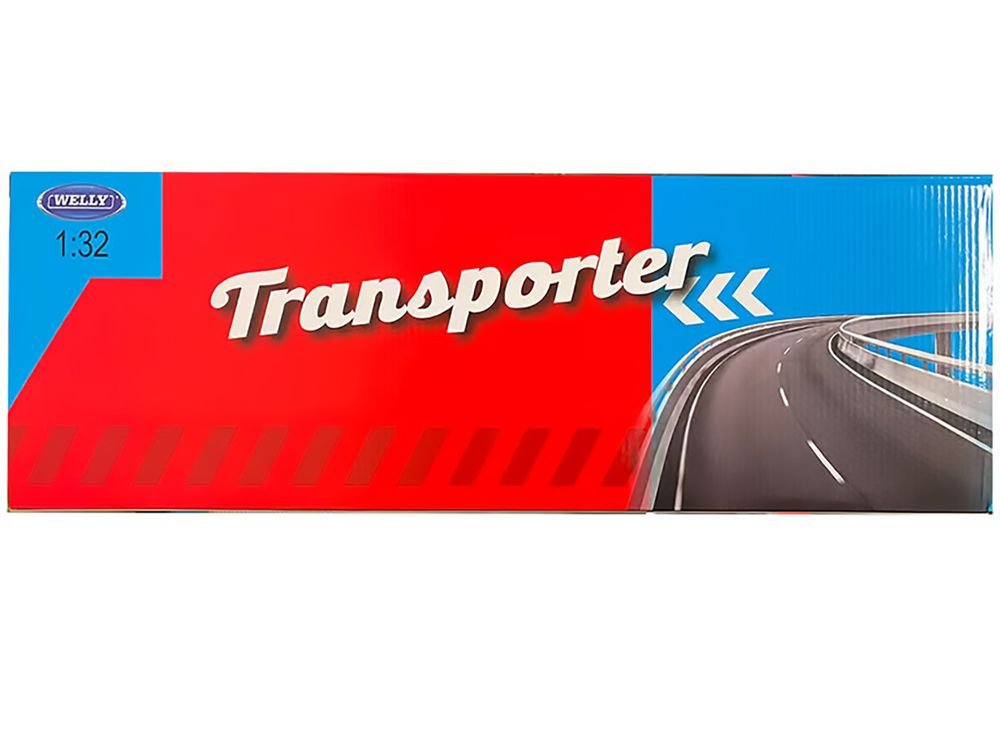 Peterbilt 379 Truck Black with Silver Container "Transporter" Series 1/32 Diecast Model by Welly view 2