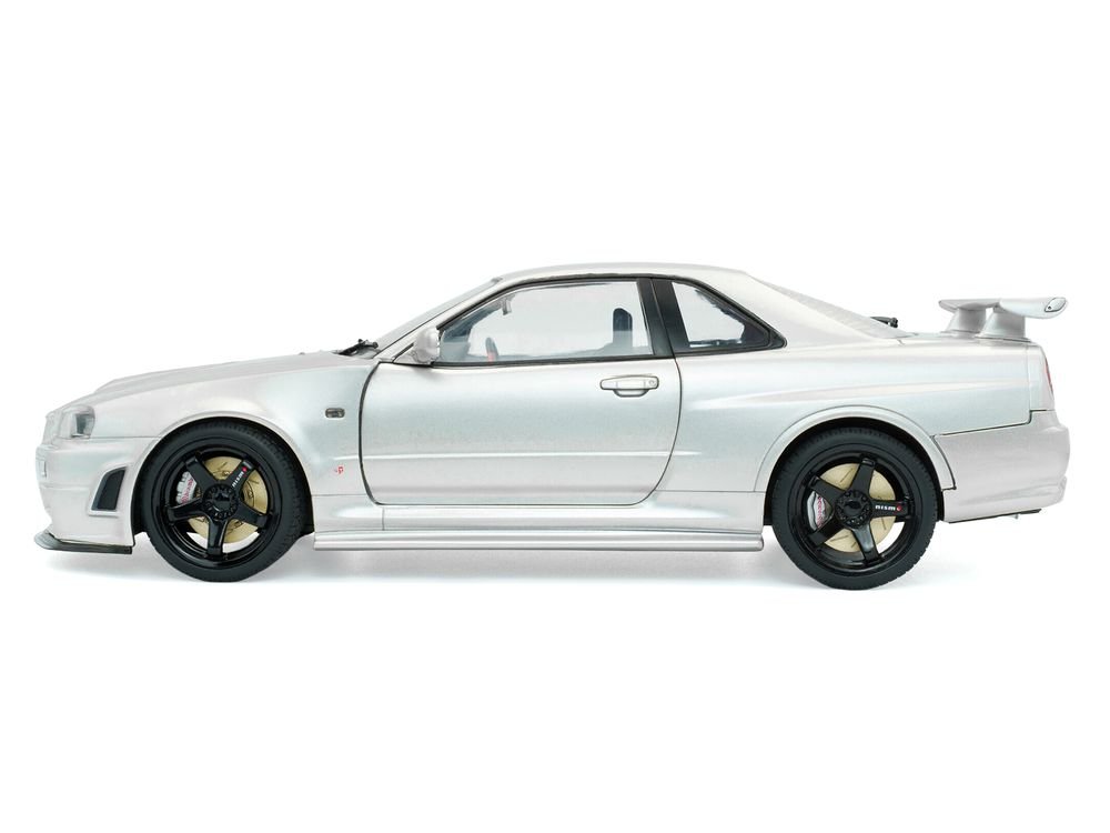 1999 Nissan Skyline GT-R (R34) Z-Tune RHD (Right Hand Drive) Silver Metallic 1/18 Diecast Model Car by Solido view 3