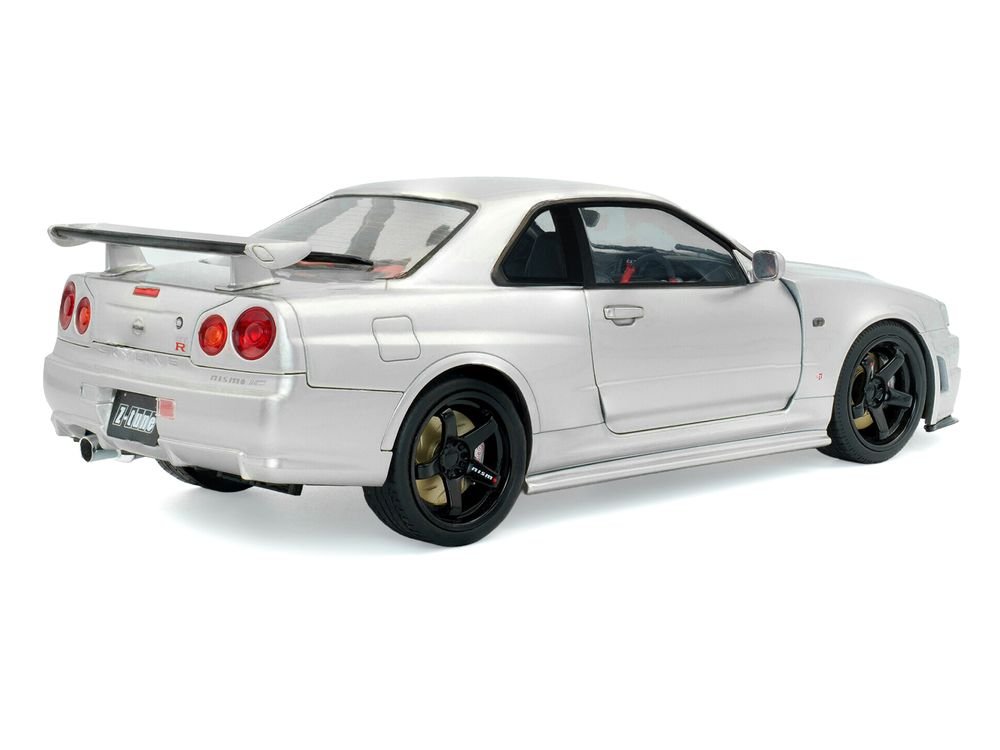 1999 Nissan Skyline GT-R (R34) Z-Tune RHD (Right Hand Drive) Silver Metallic 1/18 Diecast Model Car by Solido view 4