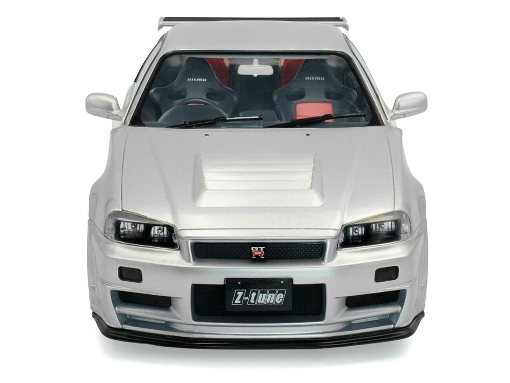 1999 Nissan Skyline GT-R (R34) Z-Tune RHD (Right Hand Drive) Silver Metallic 1/18 Diecast Model Car by Solido view 5