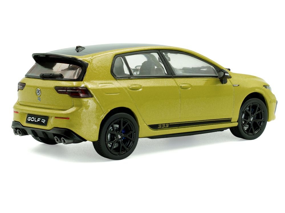 2023 Volkswagen Golf R 333 Limited Edition Lime Yellow Metallic with Black Top 1/43 Diecast Model Car by Solido view 3