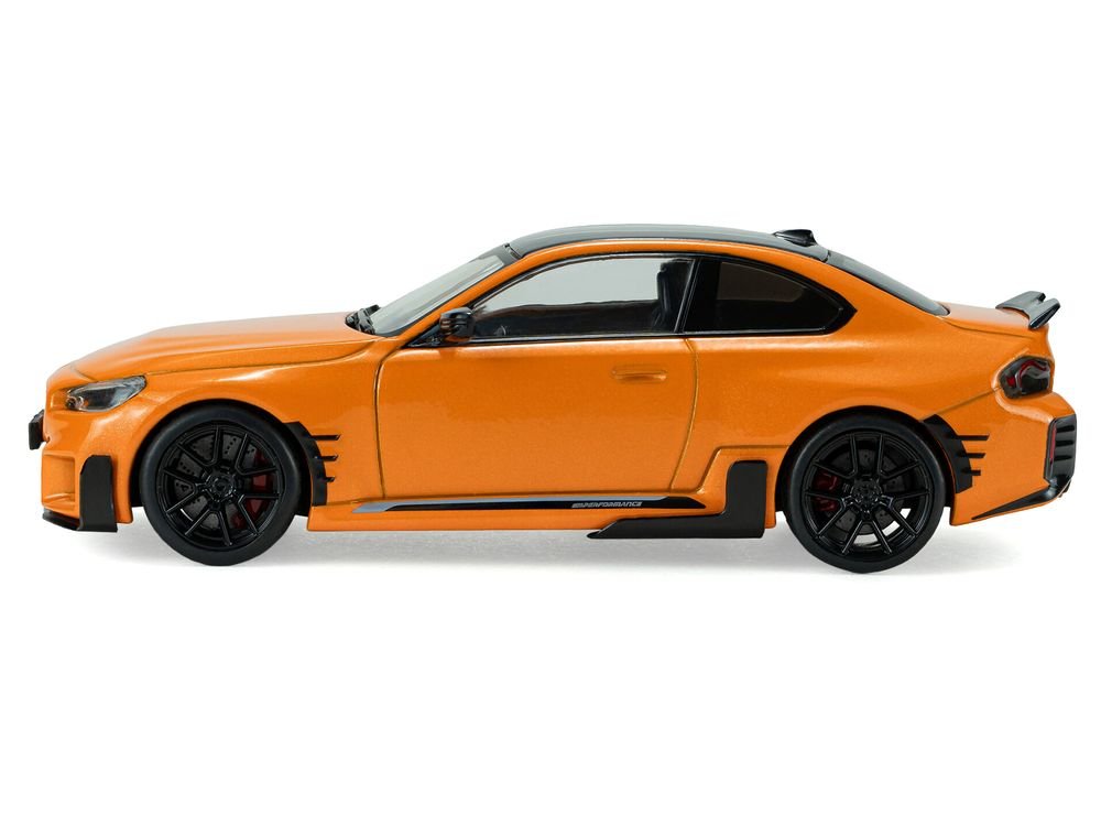 2024 BMW M2 M Performance Papaya Orange Metallic with Black Top 1/43 Diecast Model Car by Solido view 2