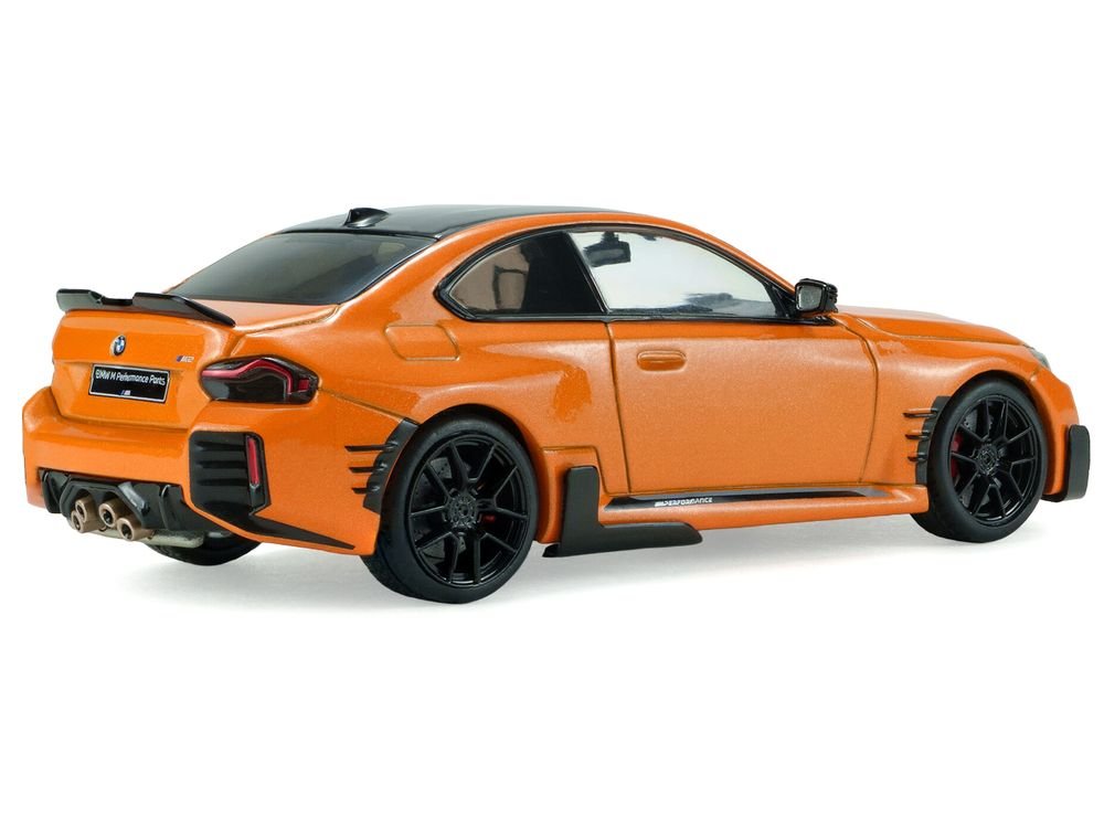2024 BMW M2 M Performance Papaya Orange Metallic with Black Top 1/43 Diecast Model Car by Solido view 3