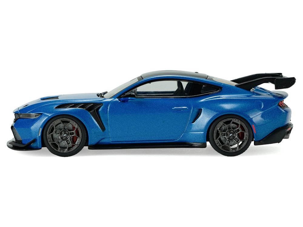 2025 Ford Mustang GTD Indulgent Blue Metallic with Black Top 1/43 Diecast Model Car by Solido view 2