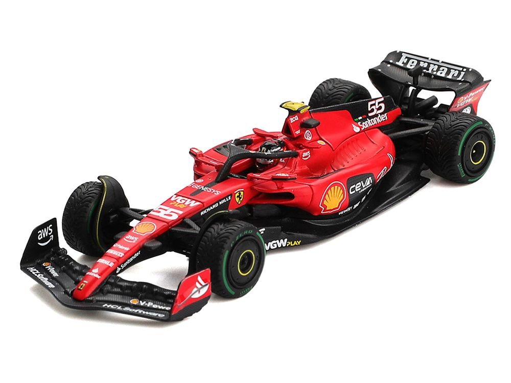 Ferrari SF-23 #55 Carlos Sainz Formula One F1 "Monaco GP" (2023) 1/64 Diecast Model Car by BBR Models view 2