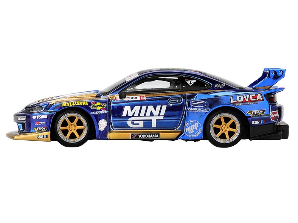 Nissan Silvia (S15) LB-Super Silhouette RHD (Right Hand Drive) #555 Yukio Fausto "Team MINI GT Liberty Walk" "Formula Drift Japan" (2025) Limited Edition 1/64 Diecast Model Car by Mini GT view 3