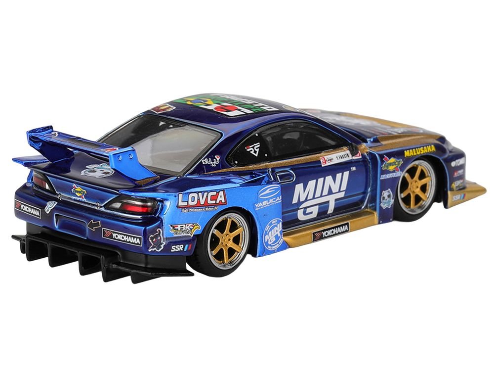 Nissan Silvia (S15) LB-Super Silhouette RHD (Right Hand Drive) #555 Yukio Fausto "Team MINI GT Liberty Walk" "Formula Drift Japan" (2025) Limited Edition 1/64 Diecast Model Car by Mini GT view 4