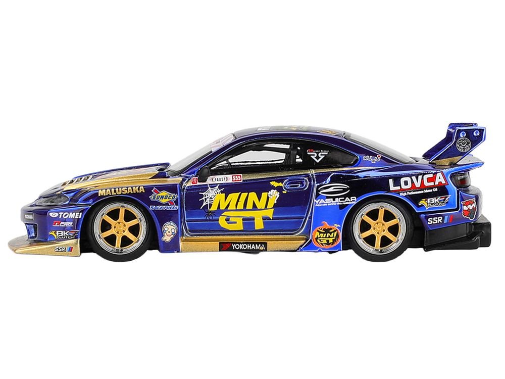 Nissan Silvia (S15) LB-Super Silhouette RHD (Right Hand Drive) #555 Yukio Fausto "Team MINI GT Liberty Walk" Halloween Special "Formula Drift Japan" (2025) Limited Edition 1/64 Diecast Model Car by Mini GT view 3