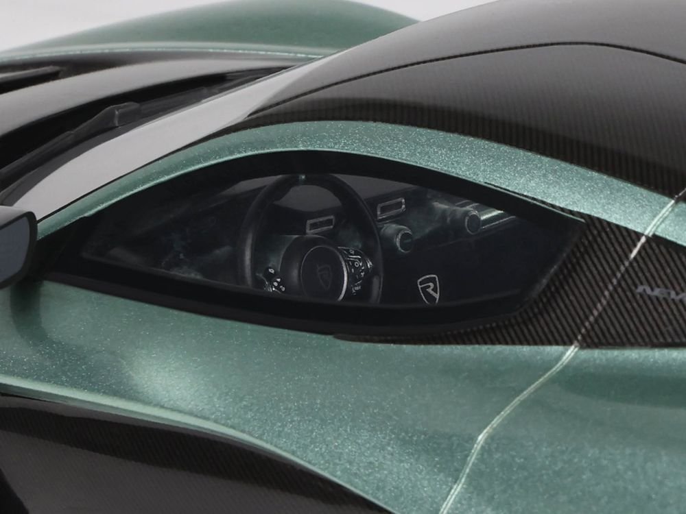 2024 Rimac Nevera R Green Metallic with Black Top 1/18 Model Car by GT Spirit view 2
