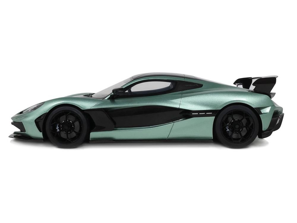 2024 Rimac Nevera R Green Metallic with Black Top 1/18 Model Car by GT Spirit view 4