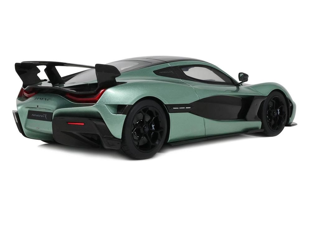2024 Rimac Nevera R Green Metallic with Black Top 1/18 Model Car by GT Spirit view 5