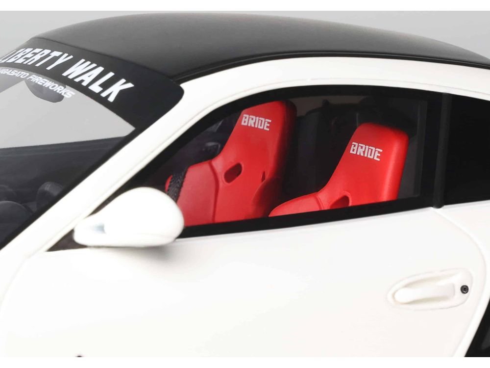 2024 Porsche 911 Turbo LB-Works White with Black Top 1/18 Model Car by GT Spirit view 3