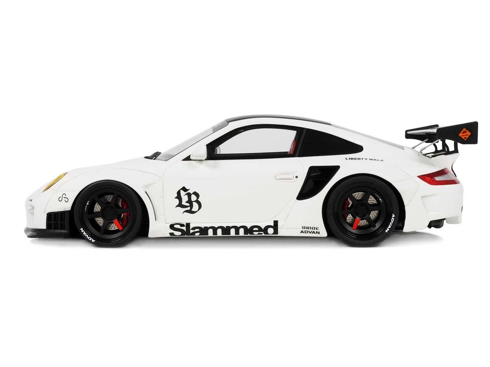2024 Porsche 911 Turbo LB-Works White with Black Top 1/18 Model Car by GT Spirit view 4