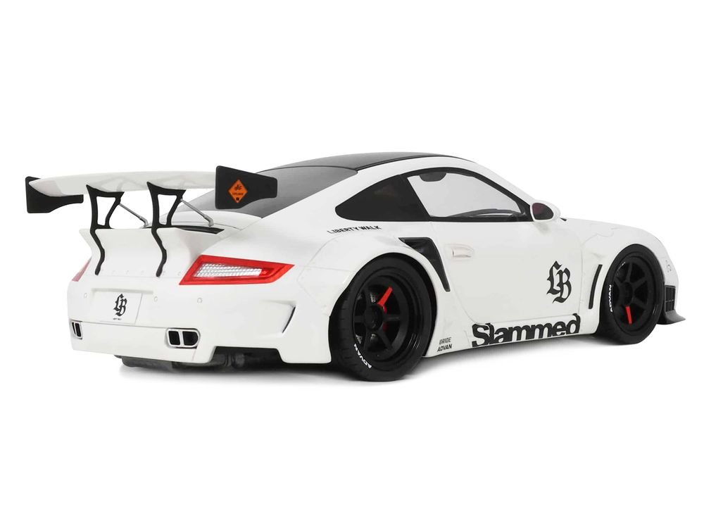 2024 Porsche 911 Turbo LB-Works White with Black Top 1/18 Model Car by GT Spirit view 5