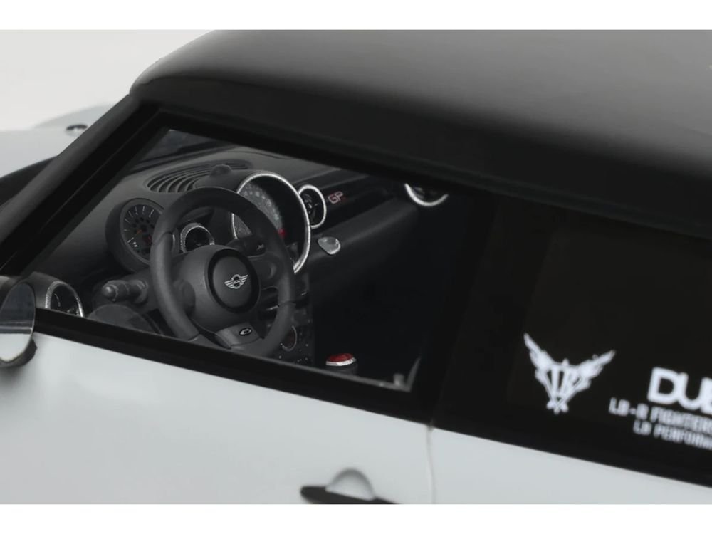2015 Mini Cooper R56 LB-Works "LB Nation" Gray with Black Top Limited Edition to 999 pieces Worldwide 1/18 Model Car by Otto Mobile view 2