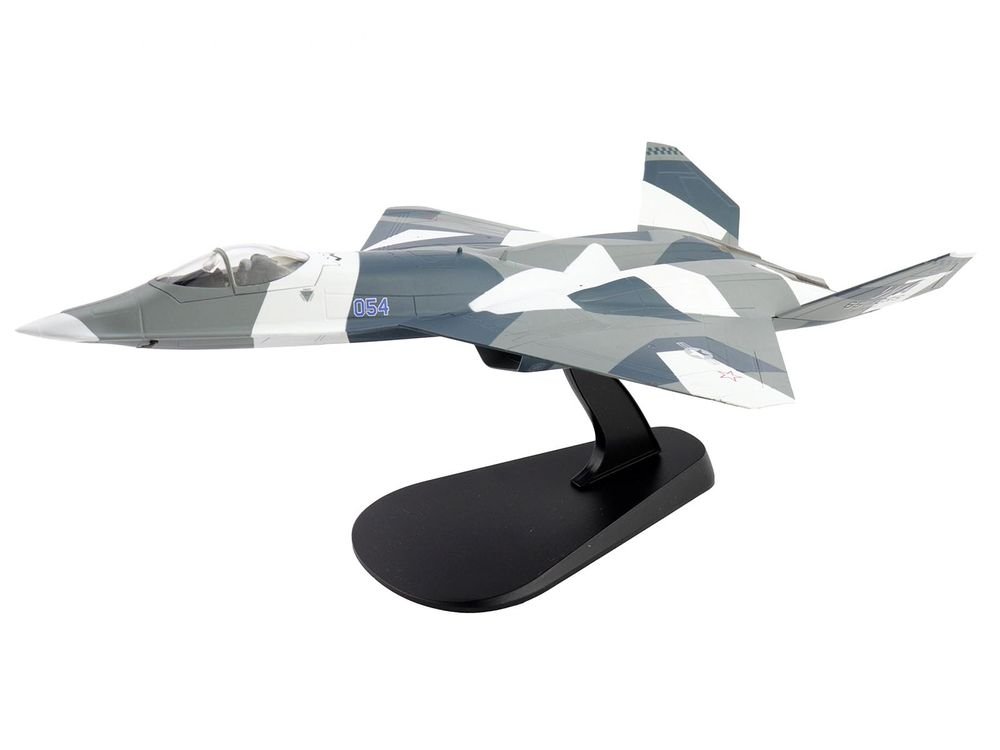 Northrop F-23 Black Widow II Stealth Fighter Aircraft Blue 054 Su-57 Aggressor What If Scheme 65th AGRS Nellis AFB United States Air Force Air Power Series 1/72 Diecast Model by Hobby Master view 5