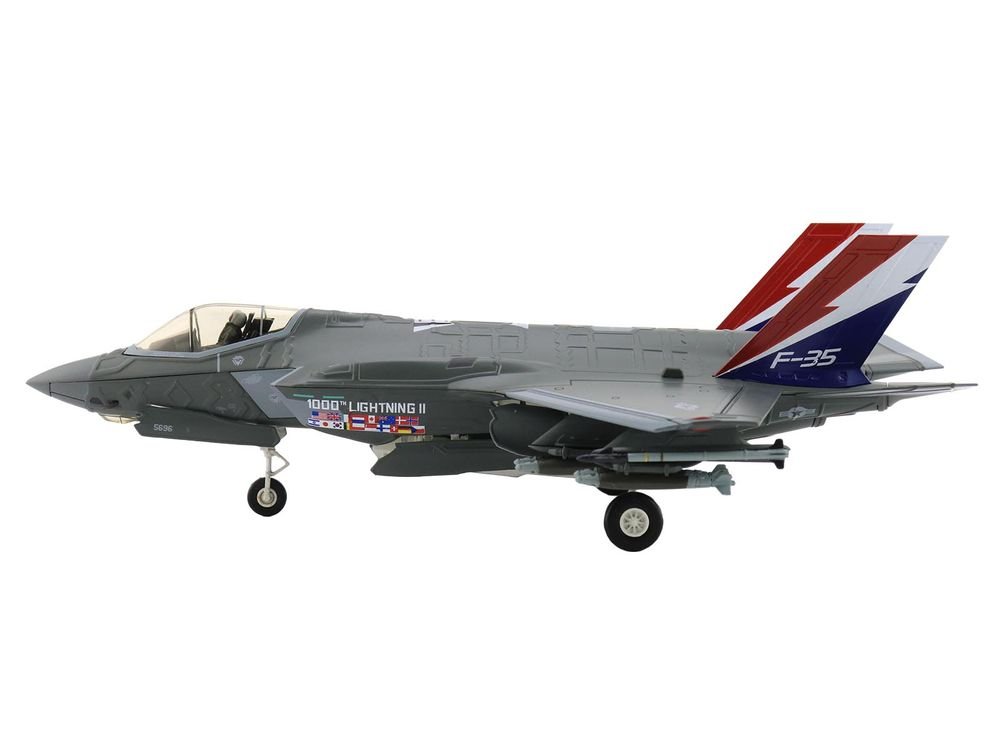 Lockheed Martin F-35A Lightning II Aircraft "22-5696 1000th Lightning II 176th FS Wisconsin ANG" (2004) United States Air Force "Air Power Series" 1/72 Diecast Model by Hobby Master view 2
