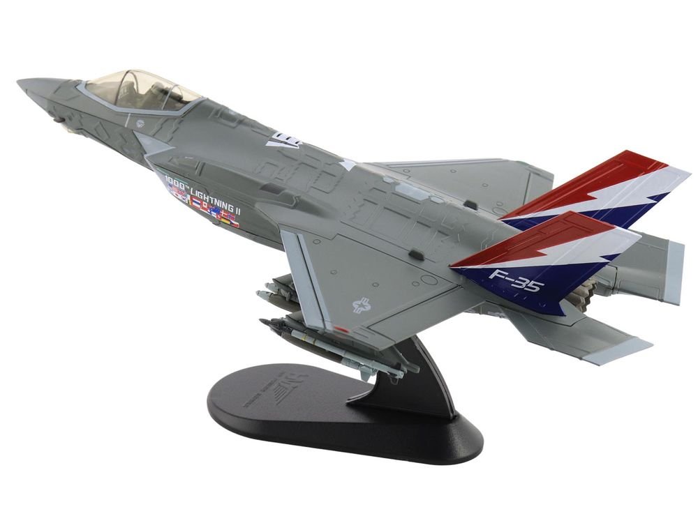 Lockheed Martin F-35A Lightning II Aircraft "22-5696 1000th Lightning II 176th FS Wisconsin ANG" (2004) United States Air Force "Air Power Series" 1/72 Diecast Model by Hobby Master view 5