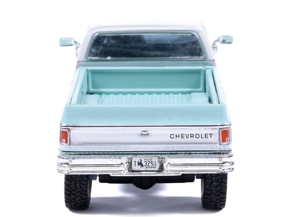 1978 Chevrolet Silverado K30 Crew Cab Pickup Truck Light Blue and White with Blue Interior 1/64 Diecast Model by IXO Models view 5