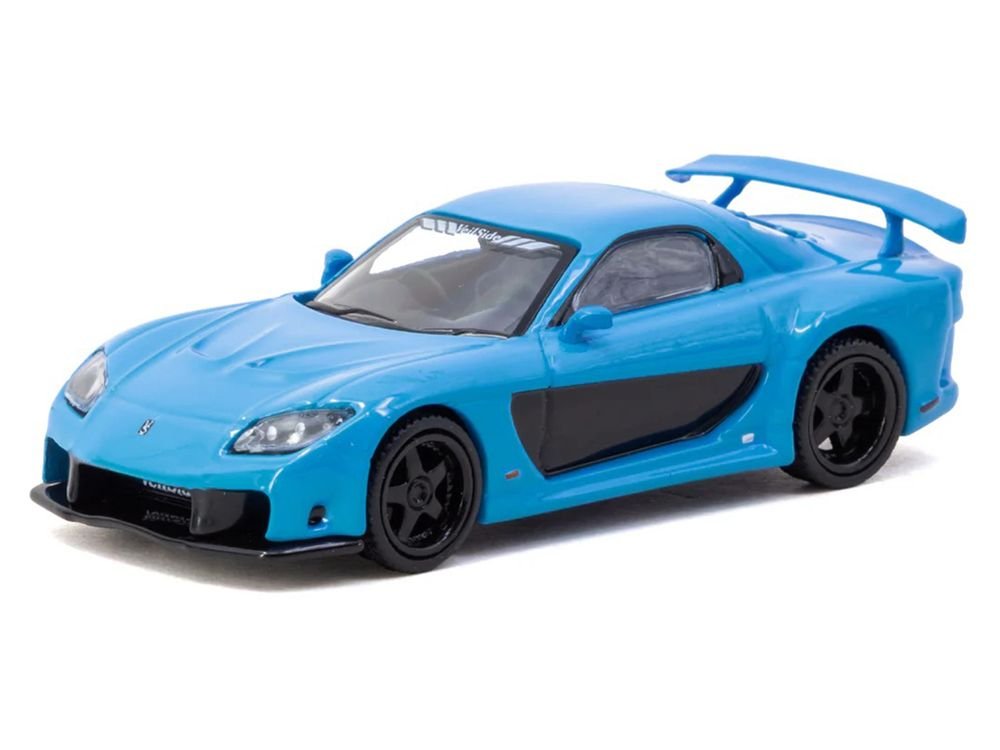 Mazda RX-7 "VeilSide Fortune7" RHD (Right Hand Drive) Blue "Global64" Series 1/64 Diecast Model Car by Tarmac Works view 2