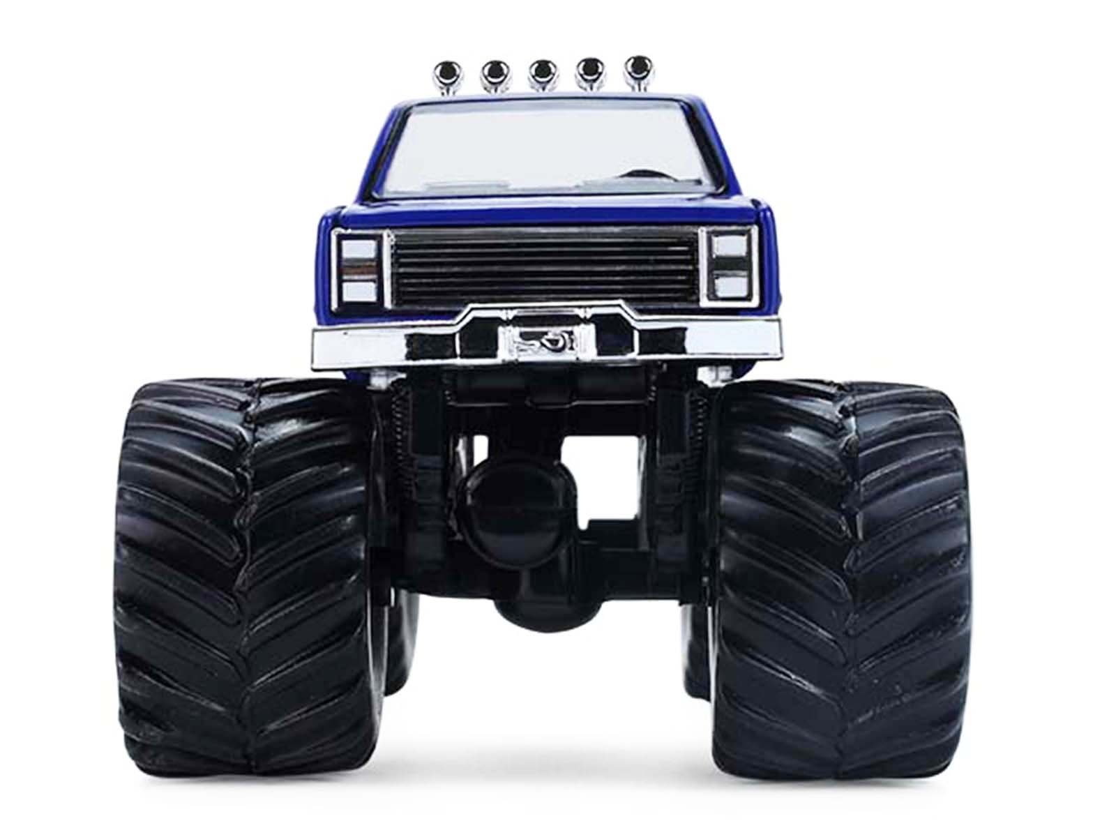 1981 Chevrolet K20 Monster Truck #5 "HendrickCars.com" Blue and White with Graphics "Kings of Crunch - Hendrick Motorsports Tribute" Special Edition 1/64 Diecast Model Car by Greenlight view 4