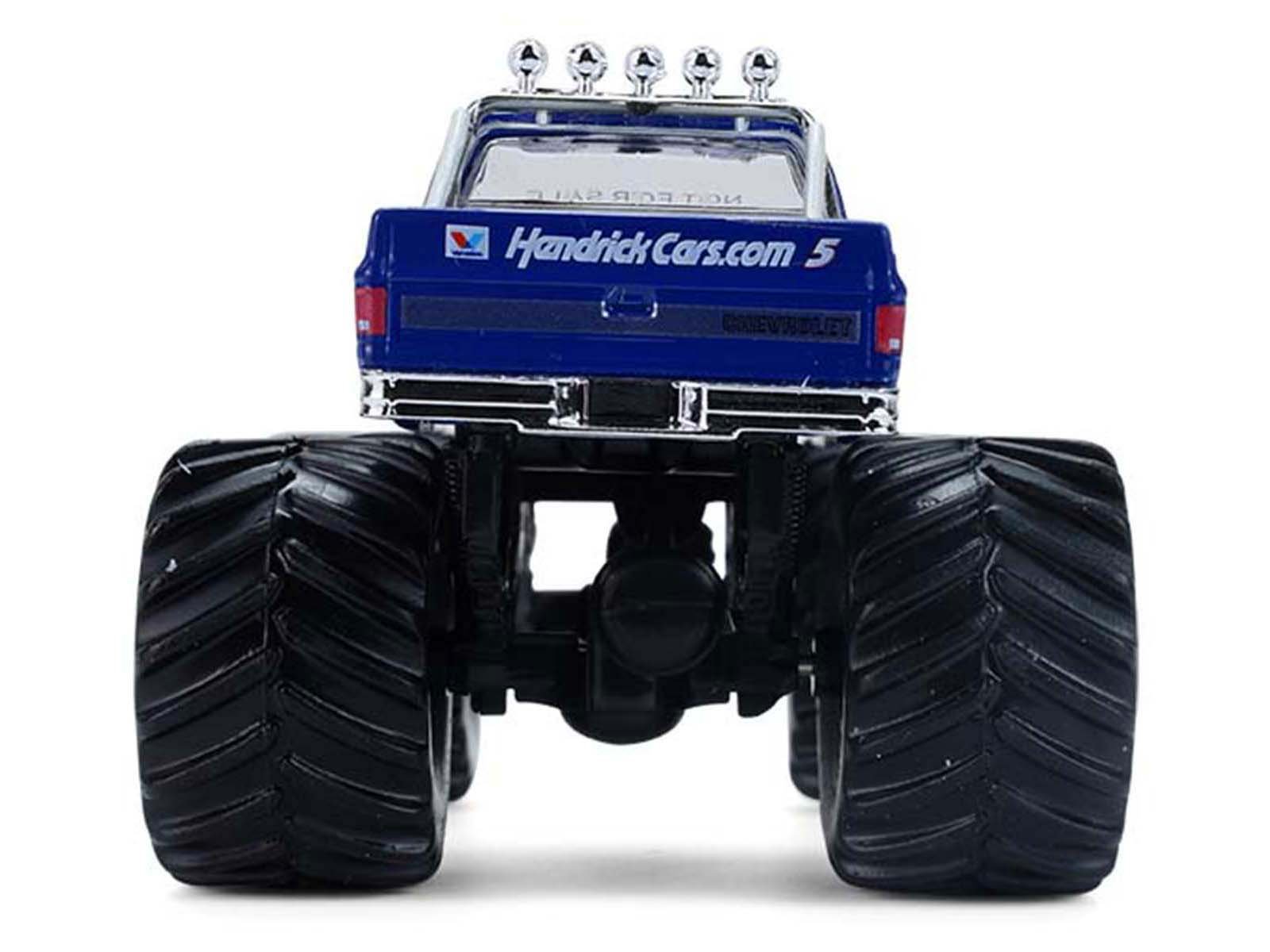 1981 Chevrolet K20 Monster Truck #5 "HendrickCars.com" Blue and White with Graphics "Kings of Crunch - Hendrick Motorsports Tribute" Special Edition 1/64 Diecast Model Car by Greenlight view 5