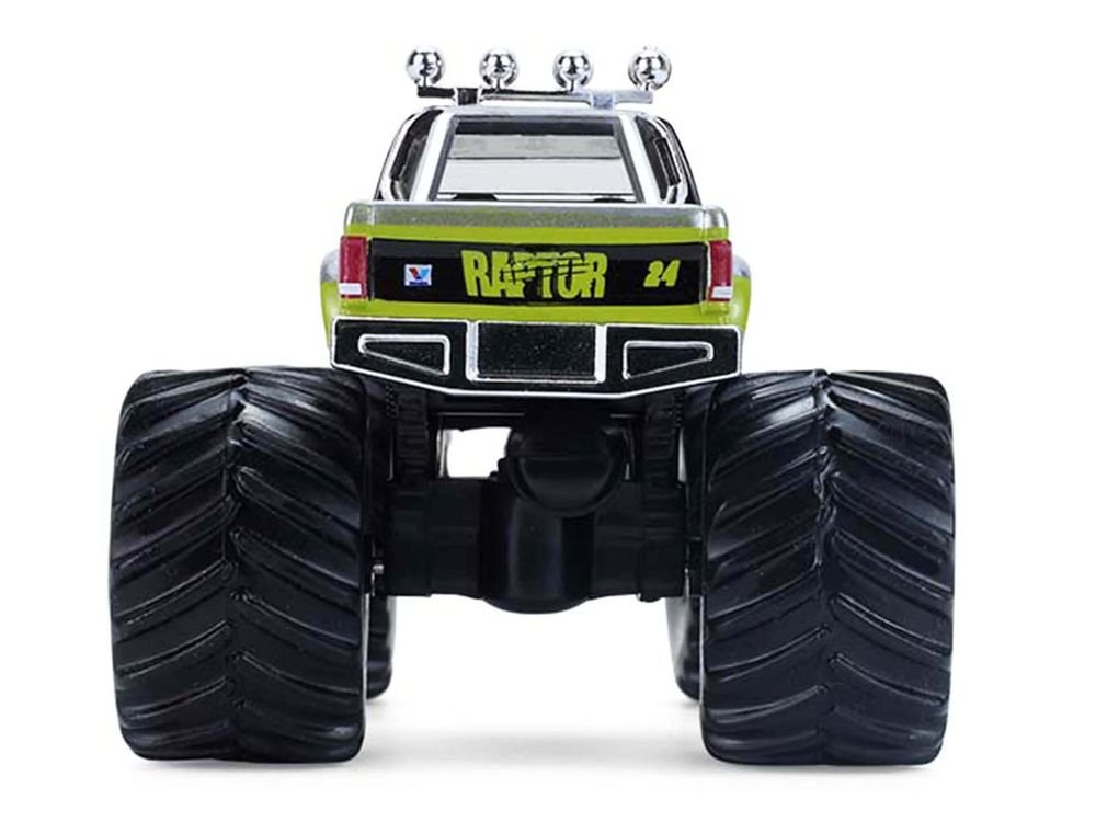1986 Chevrolet S10 Monster Truck #24 "Raptor" Black and Green with Graphics "Kings of Crunch - Hendrick Motorsports Tribute" Special Edition 1/64 Diecast Model Car by Greenlight view 5