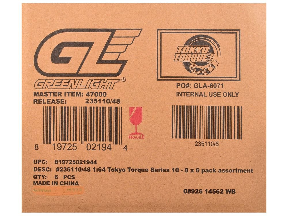 "Tokyo Torque" Series 10 Set of 6 pieces 1/64 Diecast Model Cars by Greenlight view 3