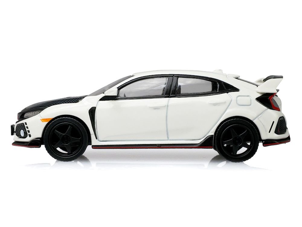 2018 Honda Civic Type-R (FK8) RHD (Right Hand Drive) Championship White with Carbon Hood "Tokyo Torque" Series 10 1/64 Diecast Model Car by Greenlight view 2