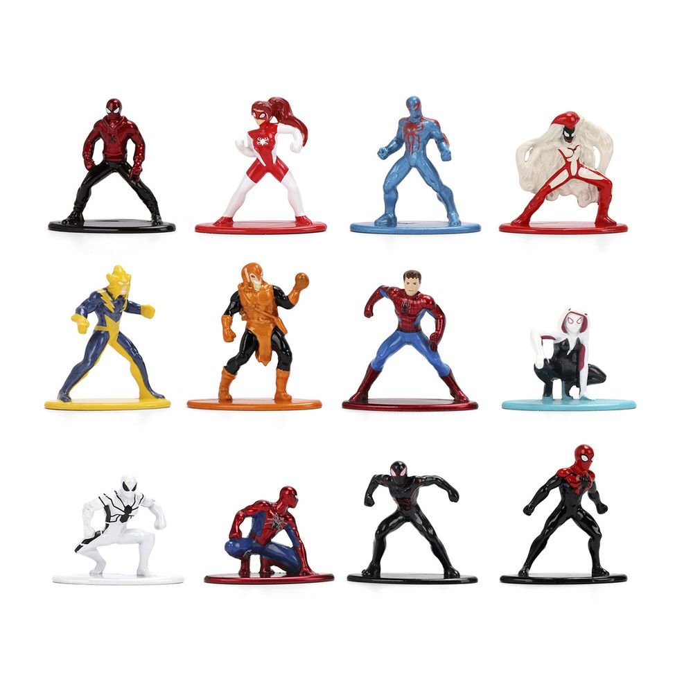 Set of 12 Diecast Figures "Spider-Man" Franchise "Nano Metalfigs" Series Diecast Models  by Jada view 5