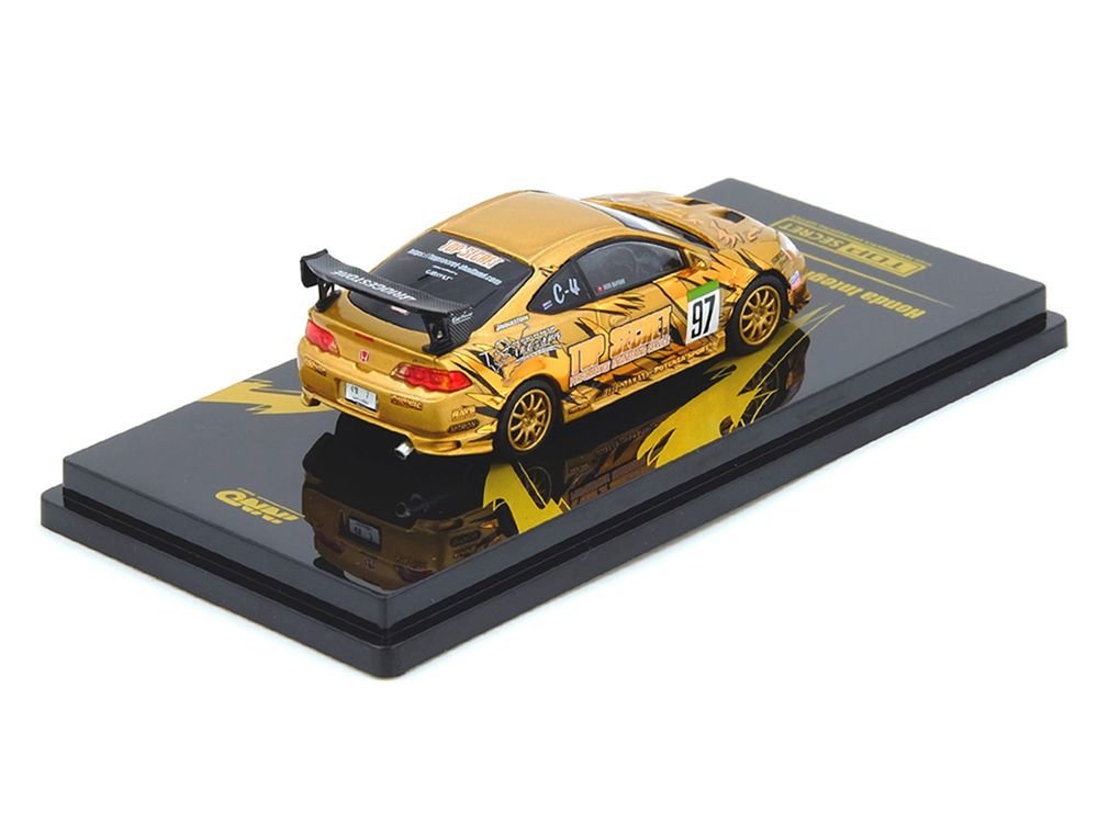 Honda Integra Type R (DC5) RHD (Right Hand Drive) #97 "Top Secret Thailand" Gold Metallic with Graphics "Honda Fest Thailand 2025"1/64 Diecast Model Car by Inno Models view 4