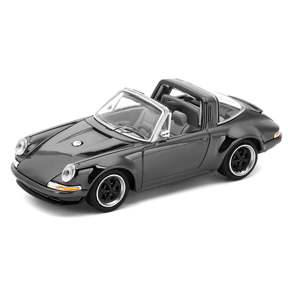 Singer Targa Dark Chrome "The Dark Chrome Series" 1/64 Diecast Model Car by Pop Race view 2