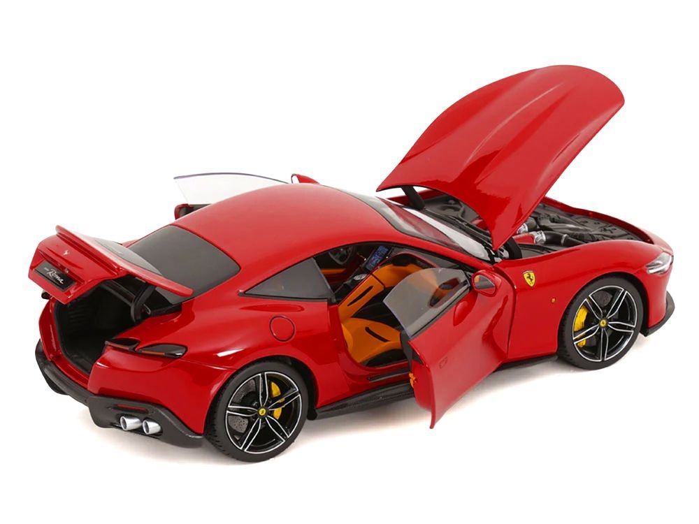 2019 Ferrari Roma Red with Orange Interior 1/18 Diecast Model Car by Polistil view 3