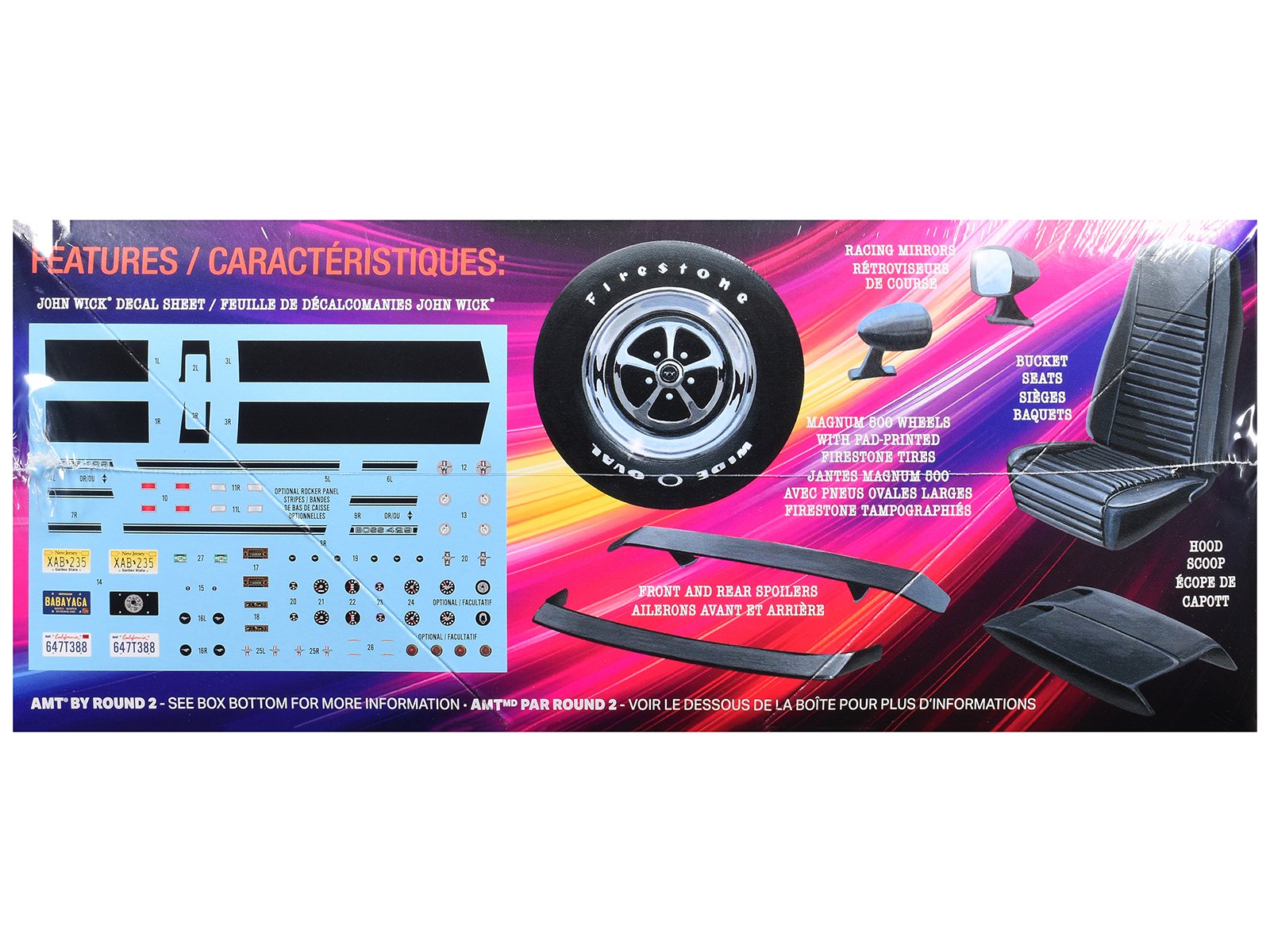 Skill 2 Model Kit 1969 Ford Mustang "John Wick" (2014) Movie 1/25 Plastic Model by AMT view 3