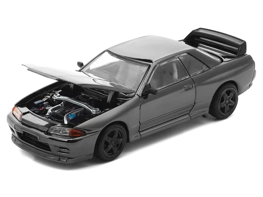 GTR R32 RHD (Right Hand Drive) Dark Chrome "The Dark Chrome Series" 1/64 Die Cast Model Car by Pop Race view 2