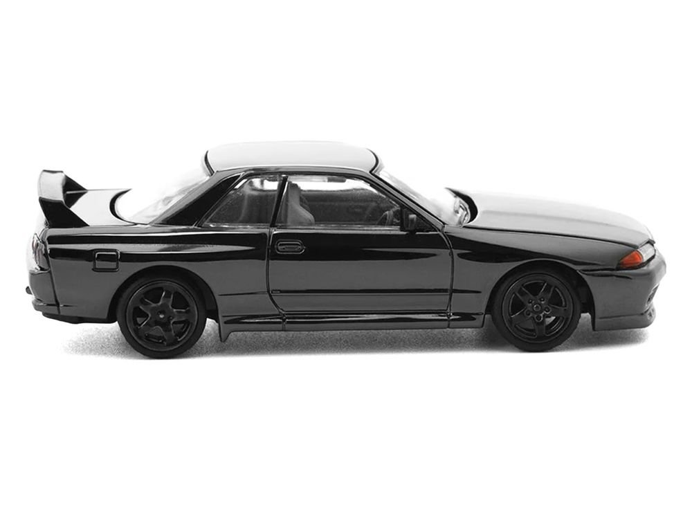 GTR R32 RHD (Right Hand Drive) Dark Chrome "The Dark Chrome Series" 1/64 Die Cast Model Car by Pop Race view 3