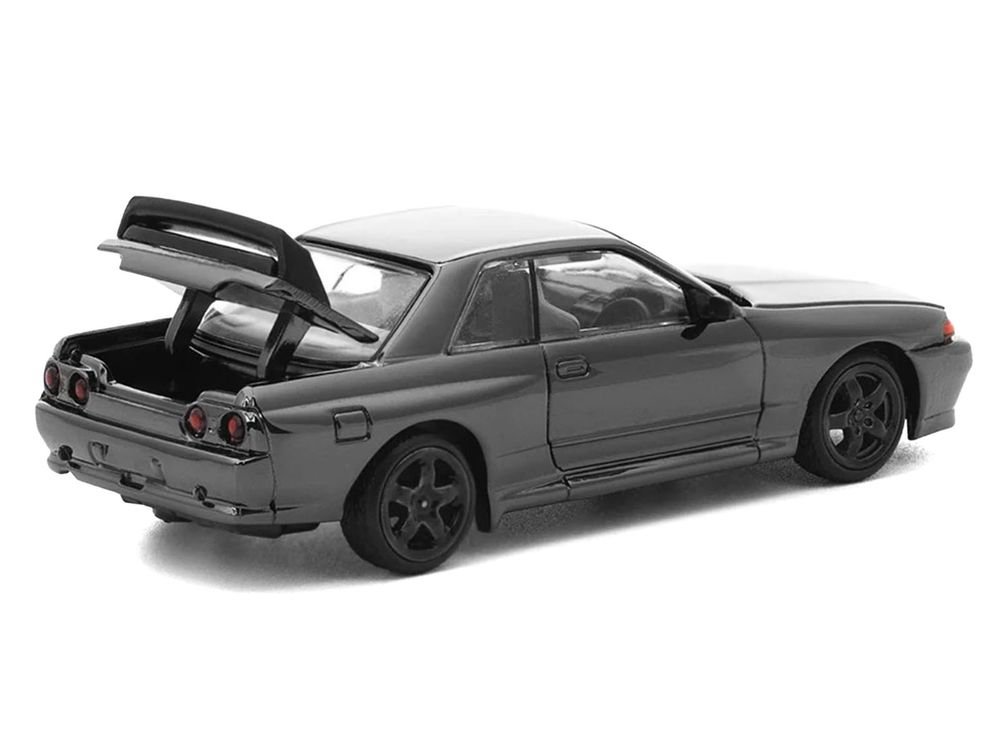 GTR R32 RHD (Right Hand Drive) Dark Chrome "The Dark Chrome Series" 1/64 Die Cast Model Car by Pop Race view 4