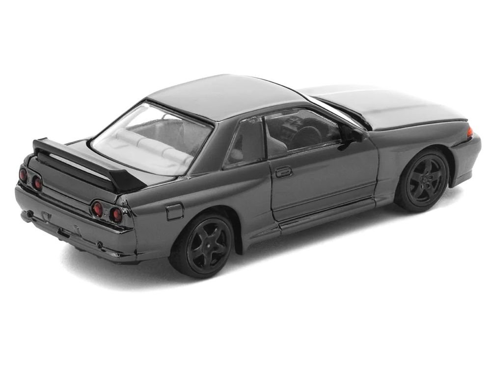 GTR R32 RHD (Right Hand Drive) Dark Chrome "The Dark Chrome Series" 1/64 Die Cast Model Car by Pop Race view 5