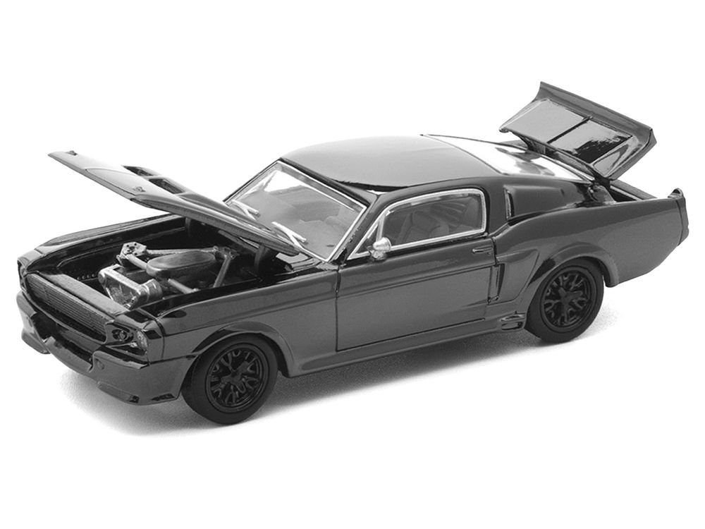 Shelby Mustang GT500 Dark Chrome "The Dark Chrome Series" 1/64 Die Cast Model Car by Pop Race view 2
